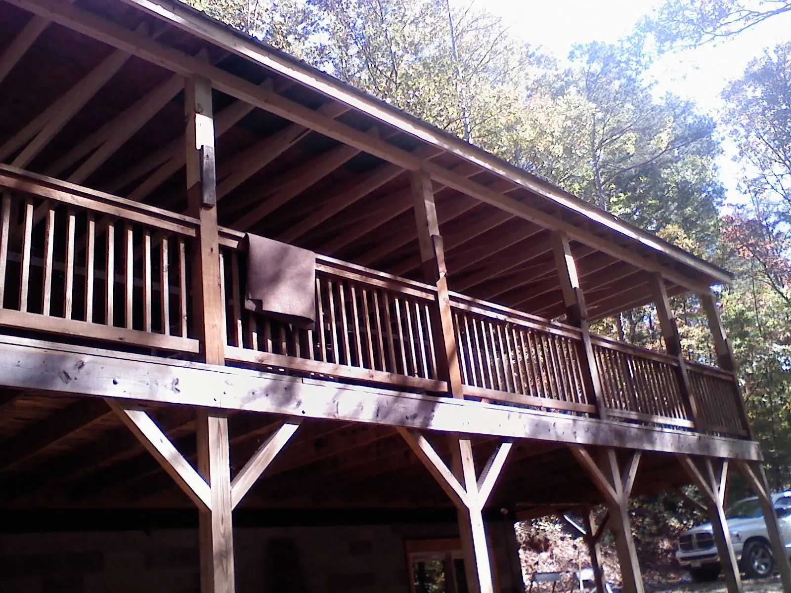 Timber framing under a new elevated porch and deck — Roof Leak Repair in Misenheimer by Roofing Brothers